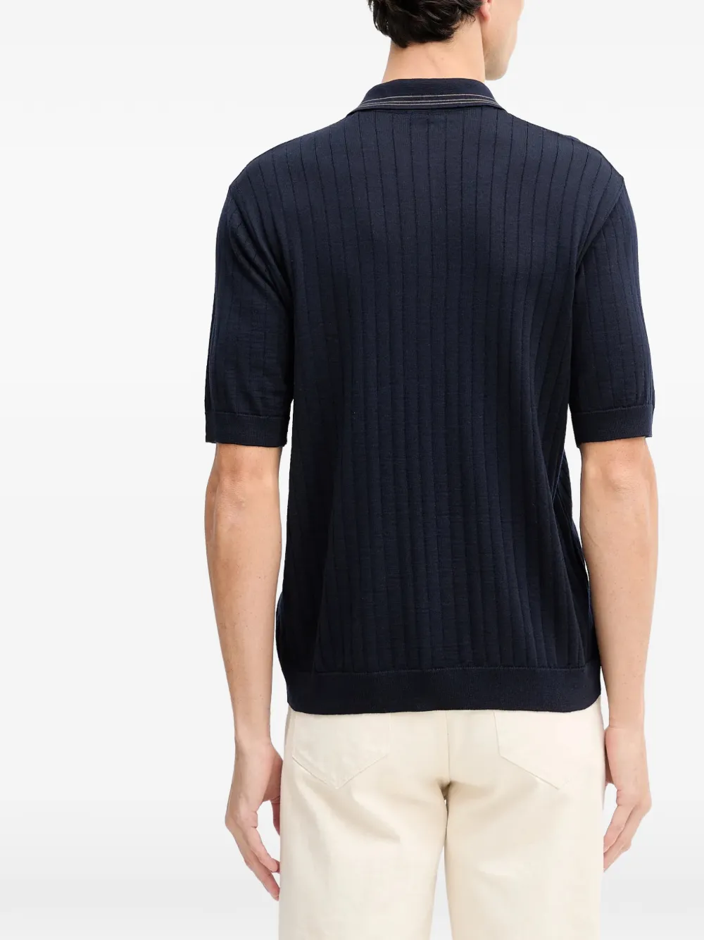 Paul & Shark Poloshirt met geribbelde kraag Blauw