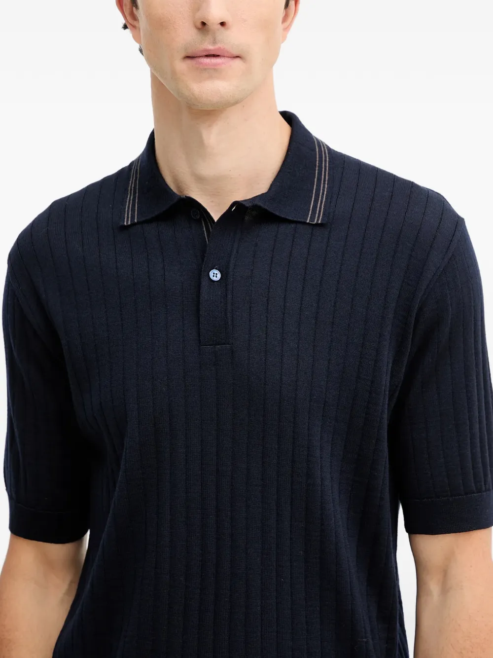Paul & Shark Poloshirt met geribbelde kraag Blauw