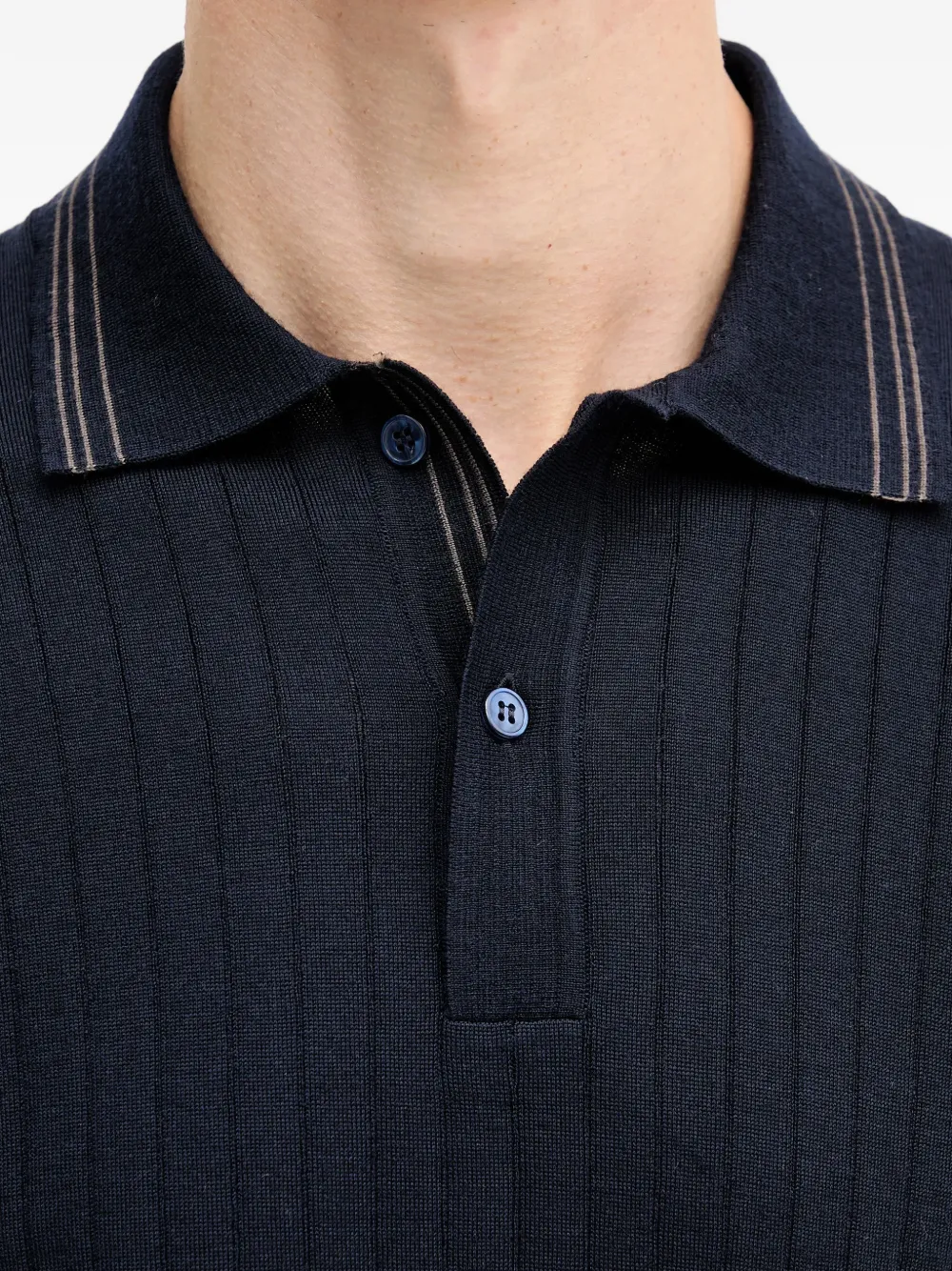 Paul & Shark Poloshirt met geribbelde kraag Blauw