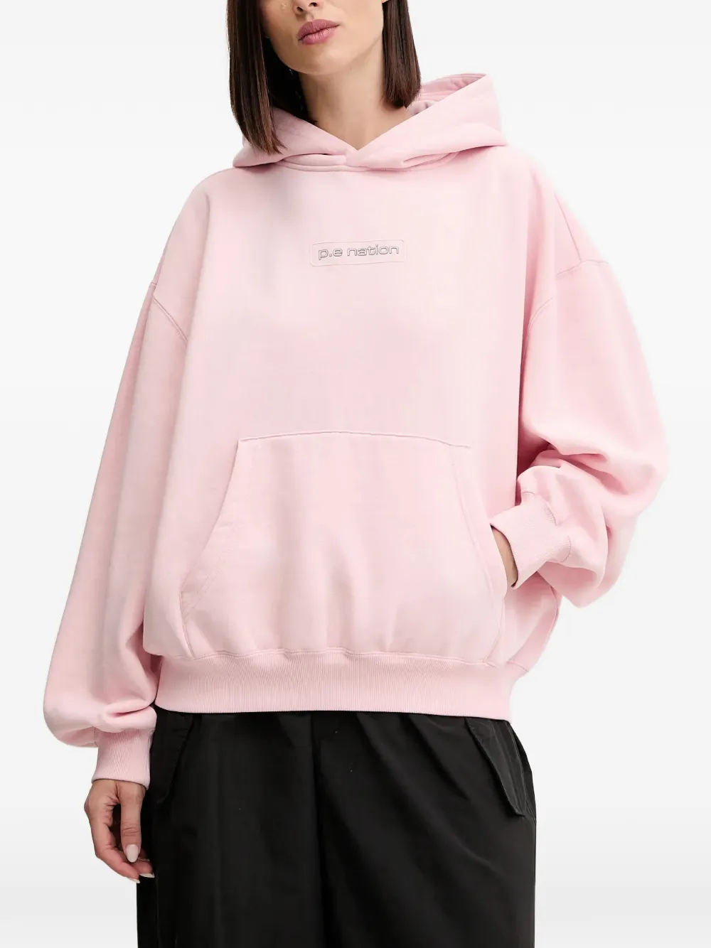 P.E Nation logo-print hood hoodie - Rosa