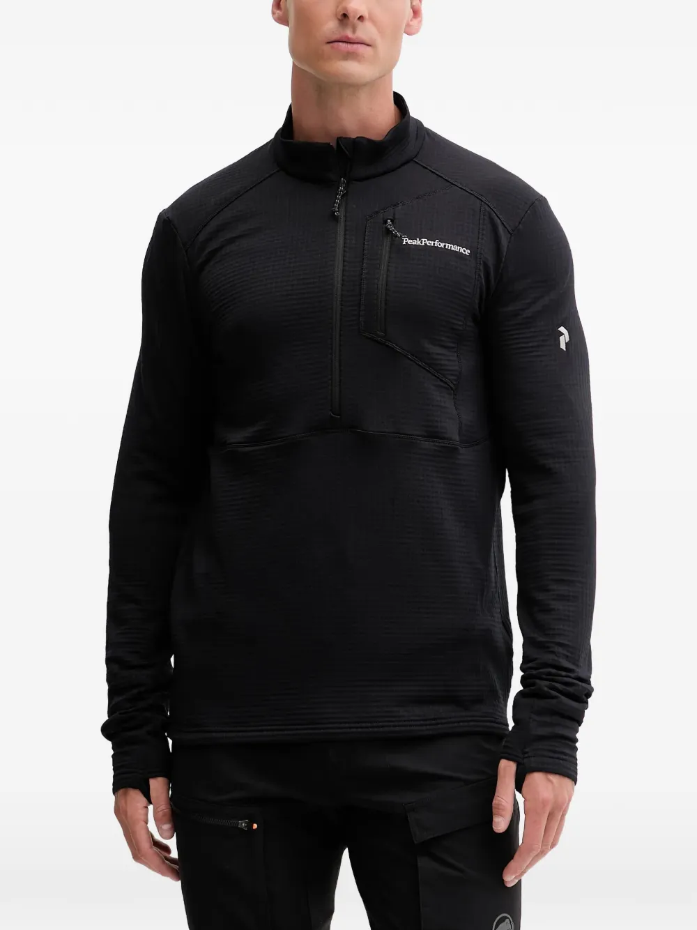 Peak Performance zip-neck long-sleeve T-shirt - Schwarz