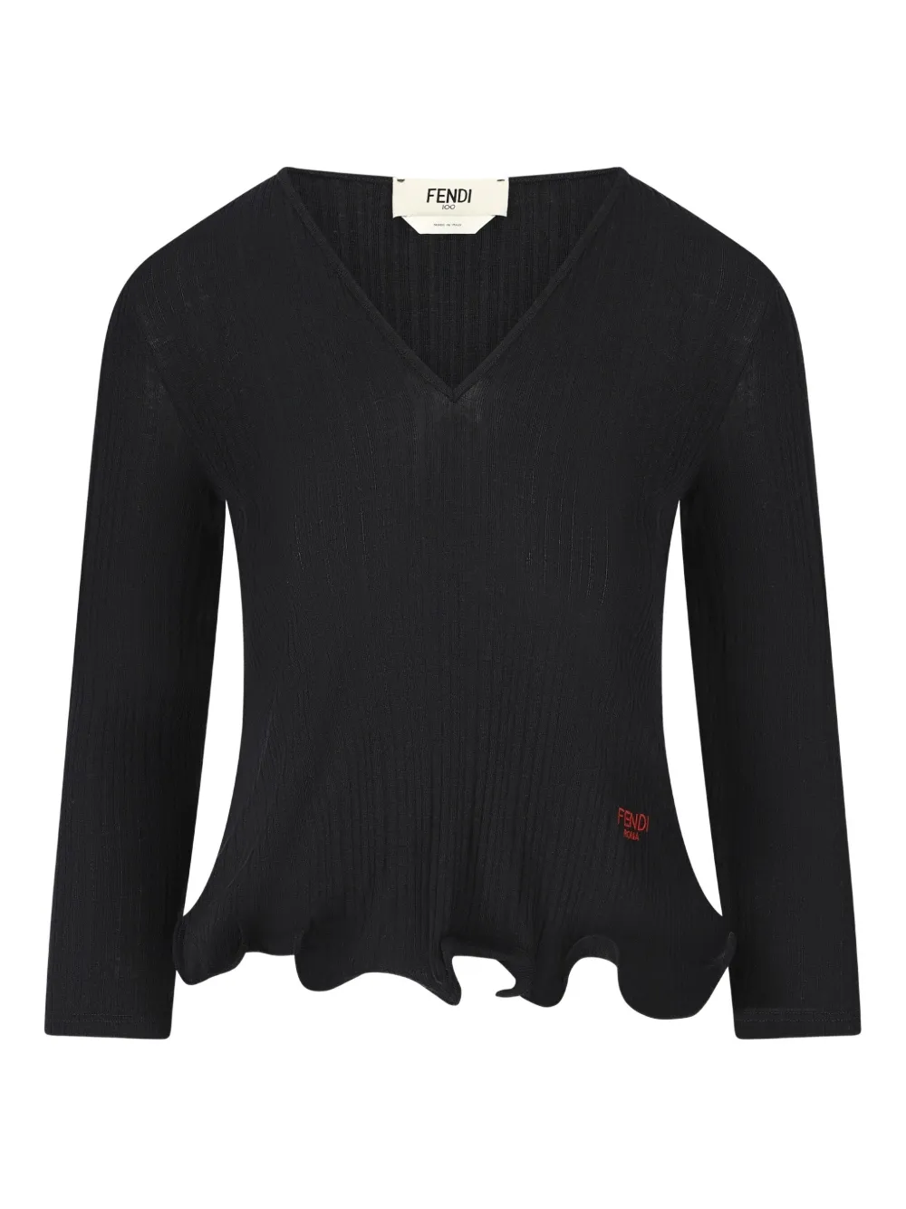 FENDI V-neck top | Black | Image 1