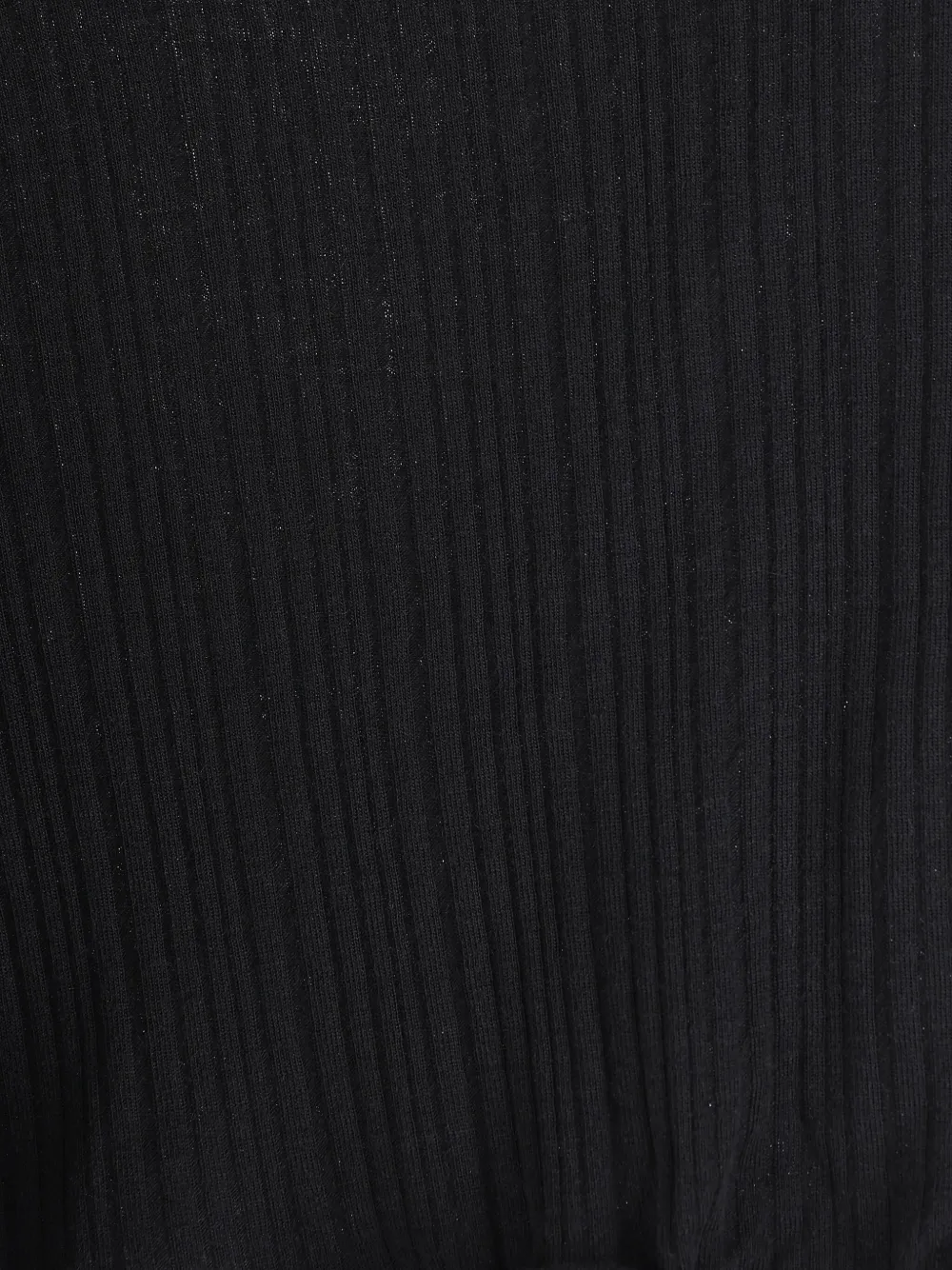 Fendi V-neck Ribbed Top With Ruffles Clothing In Black