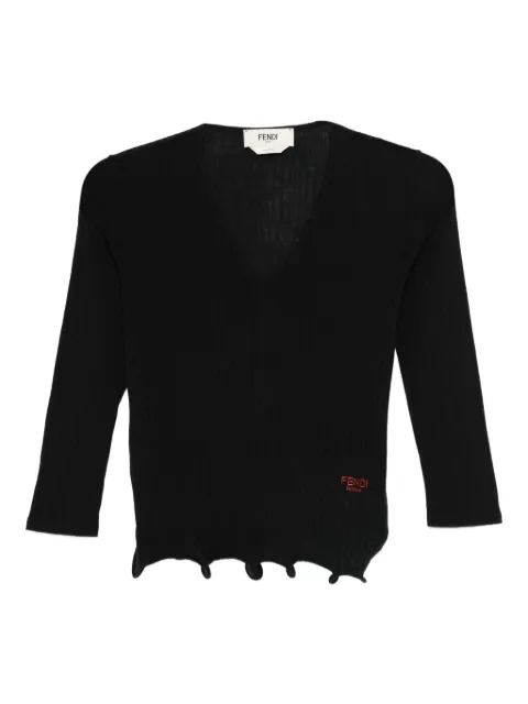 FENDI top con cuello en V