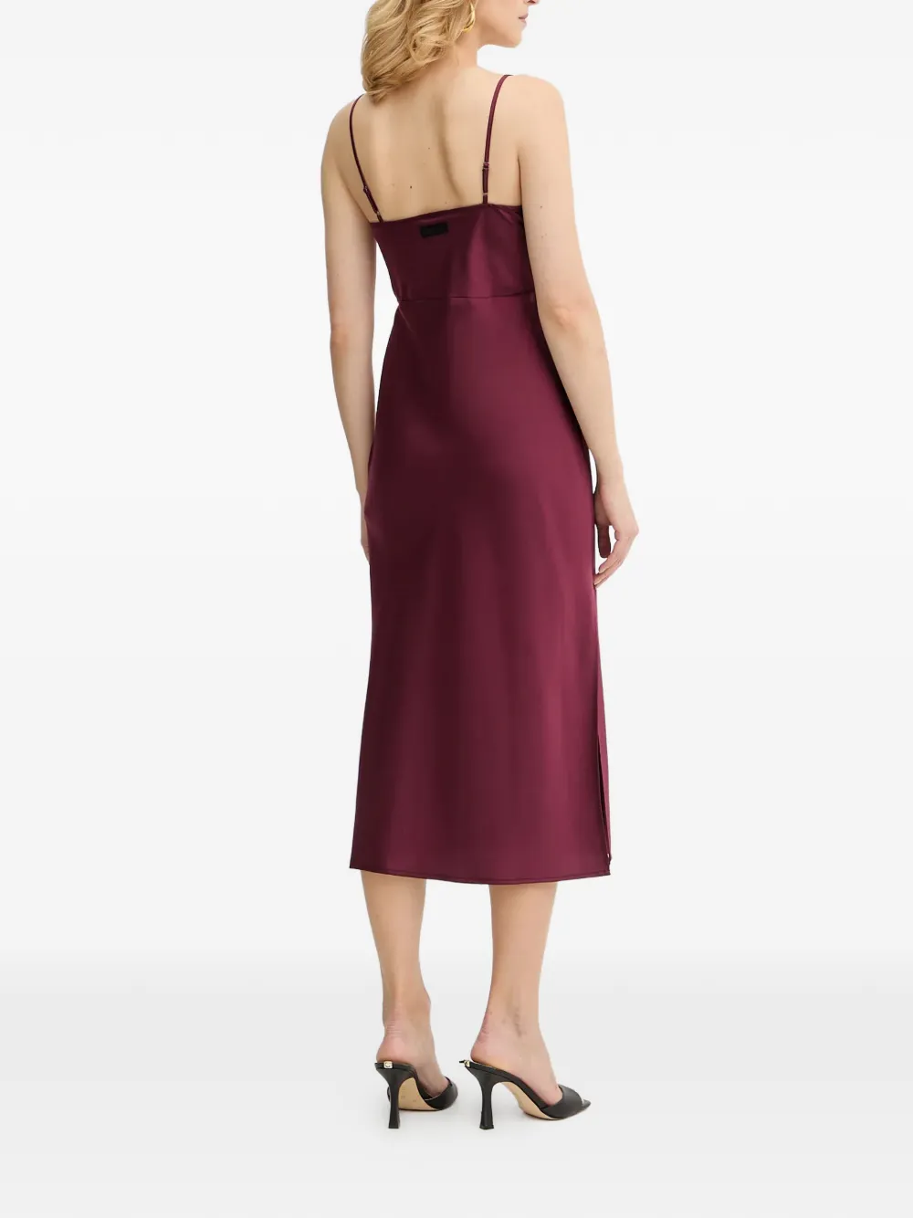  Armani Exchange V-neck Slip Midi Dress - Red 