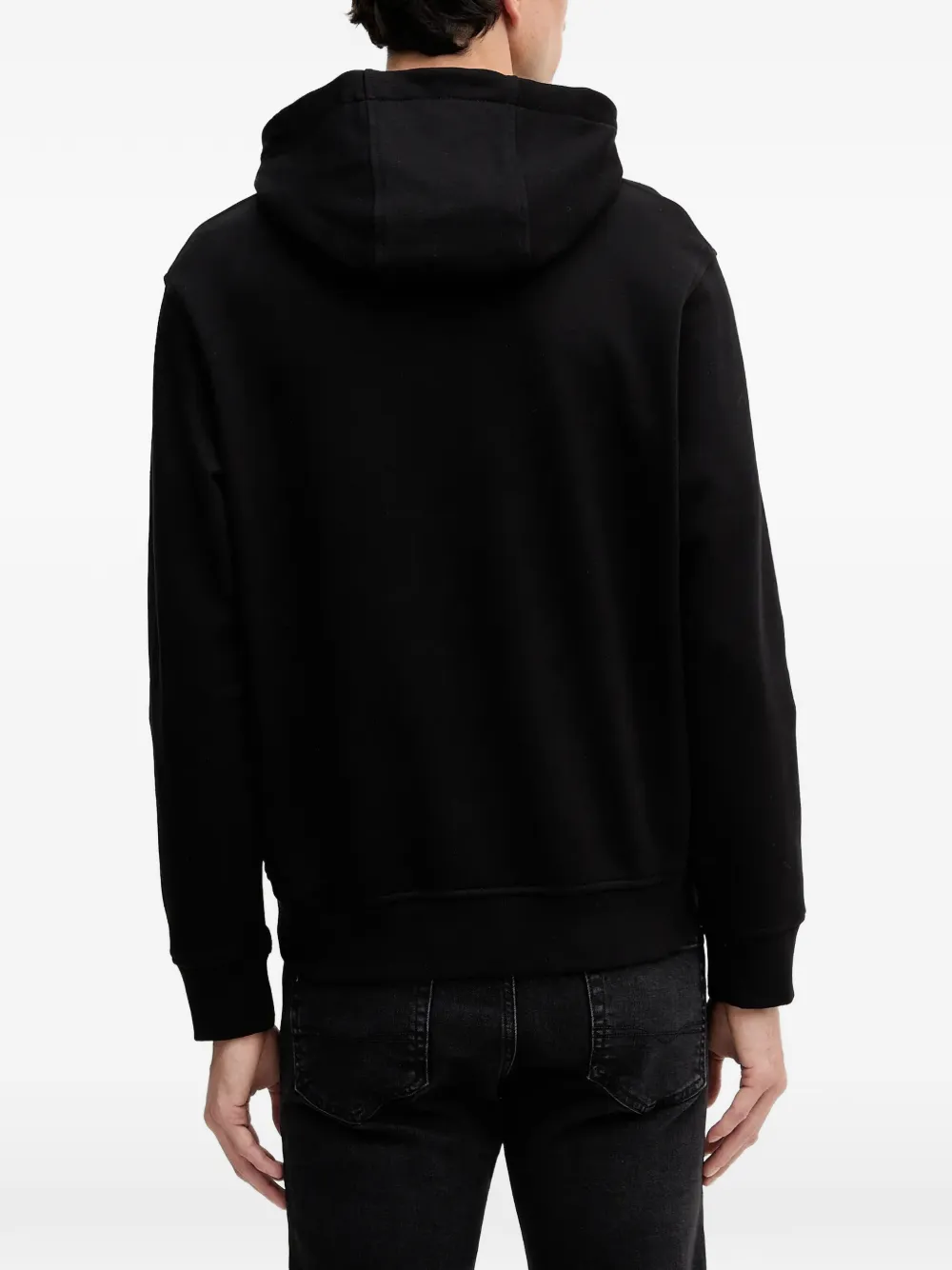 Armani Exchange Hoodie met logodetail en lange mouwen Zwart