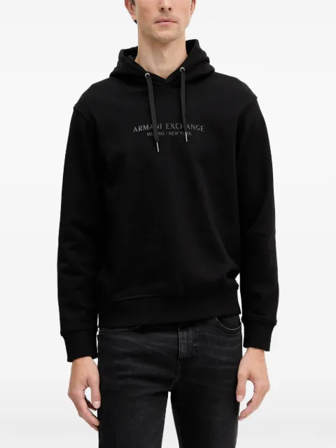 Armani Exchange long-sleeve logo-detail hoodie