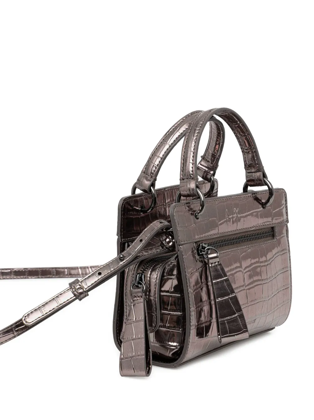 Armani Exchange zip-fastening animal-effect tote bag - Grigio