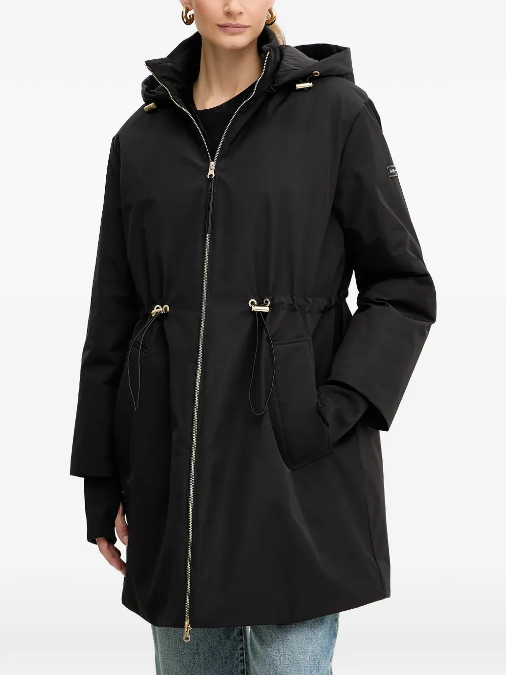 Armani Exchange hooded drawstring coat - Nero