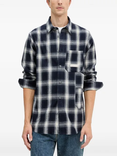 Armani Exchange camisa con cuadros estampados