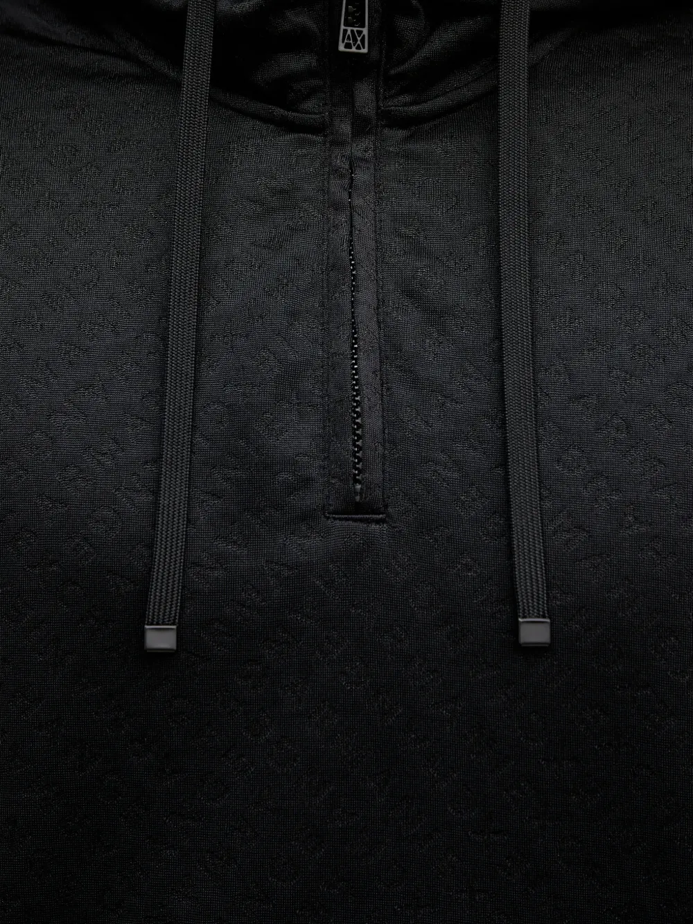 Armani Exchange Hoodie met patroon en rits Zwart