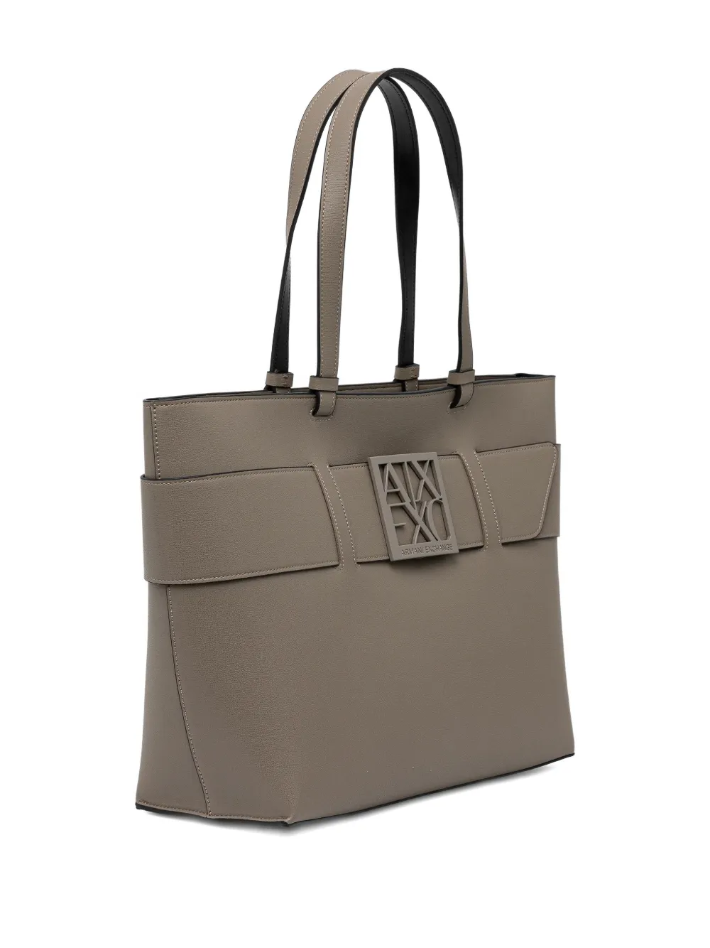Armani Exchange logo-plaque tote bag - Grijs