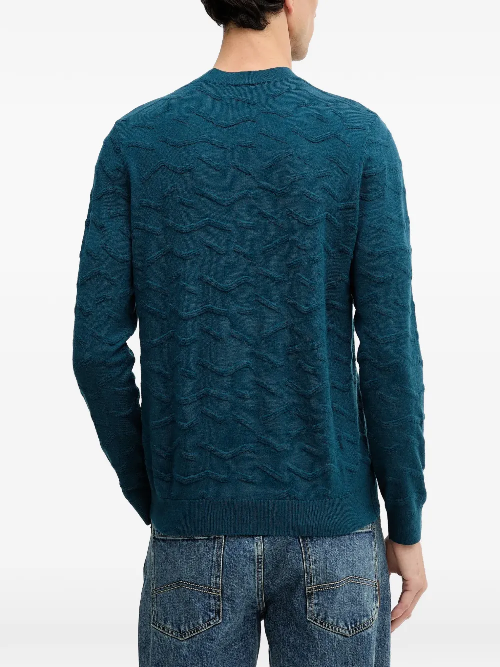 Armani Exchange Trui met ronde hals en lange mouwen Blauw