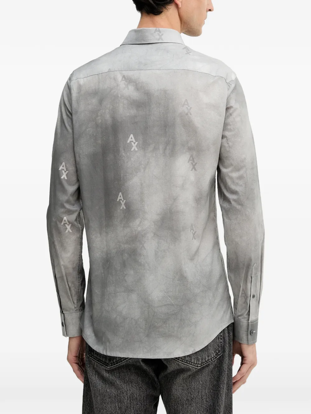 Armani Exchange Overhemd met knoopsluiting Grijs