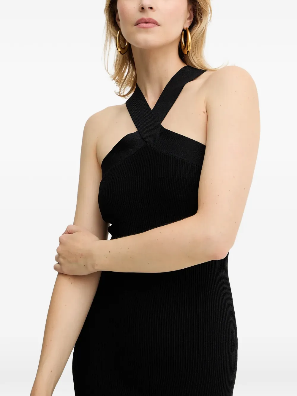 Armani Exchange Mini-jurk met halternek Zwart