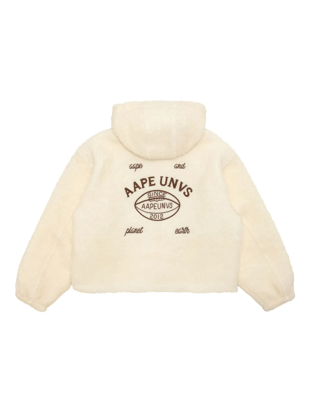 Aape By A Bathing Ape Hooded Embroidered Jacket In Neutral