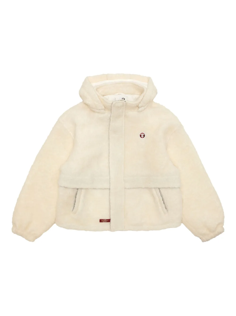 Aape By A Bathing Ape Hooded Embroidered Jacket In Neutral