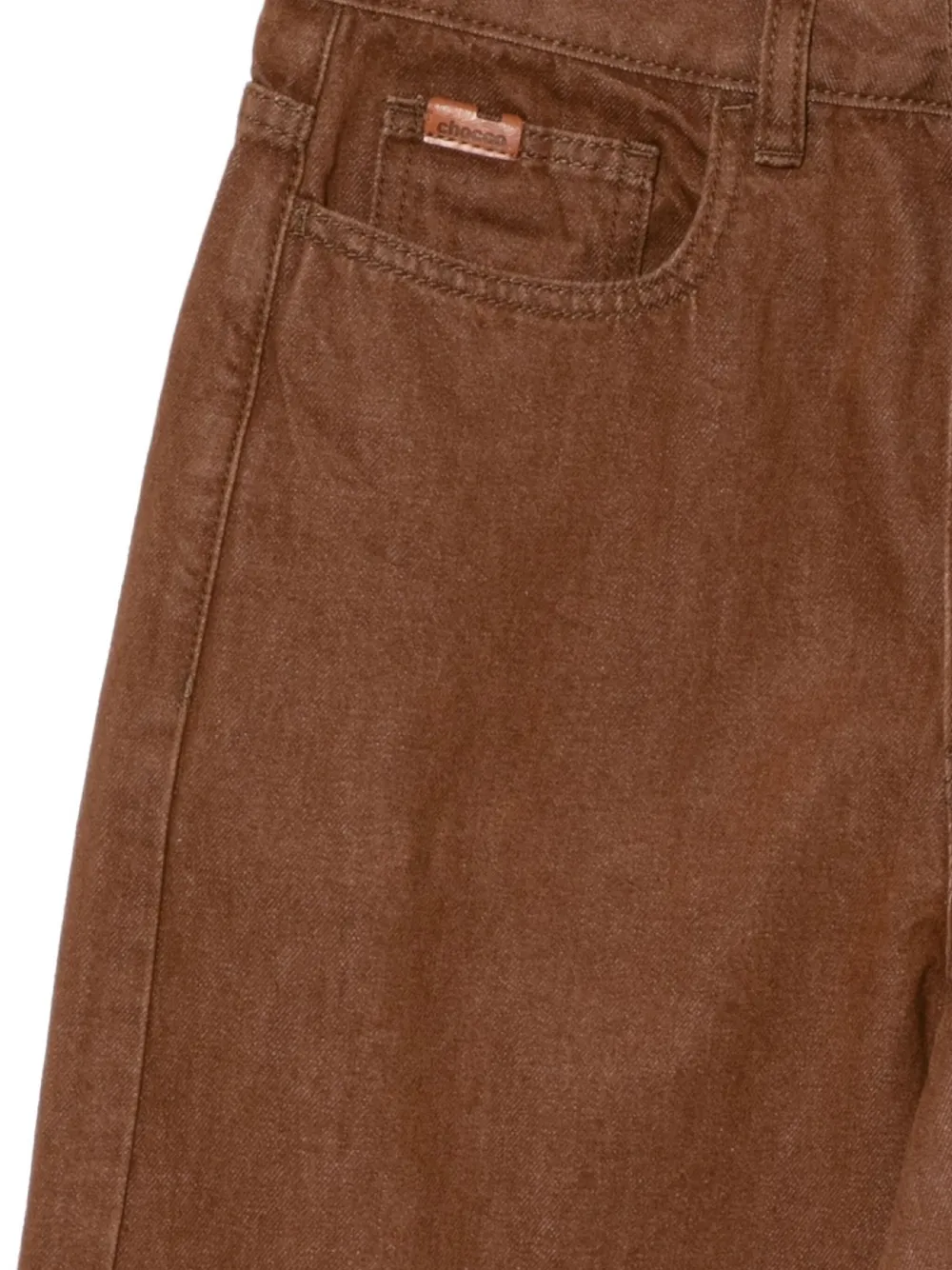 CHOCOOLATE Jeans met logopatch Bruin