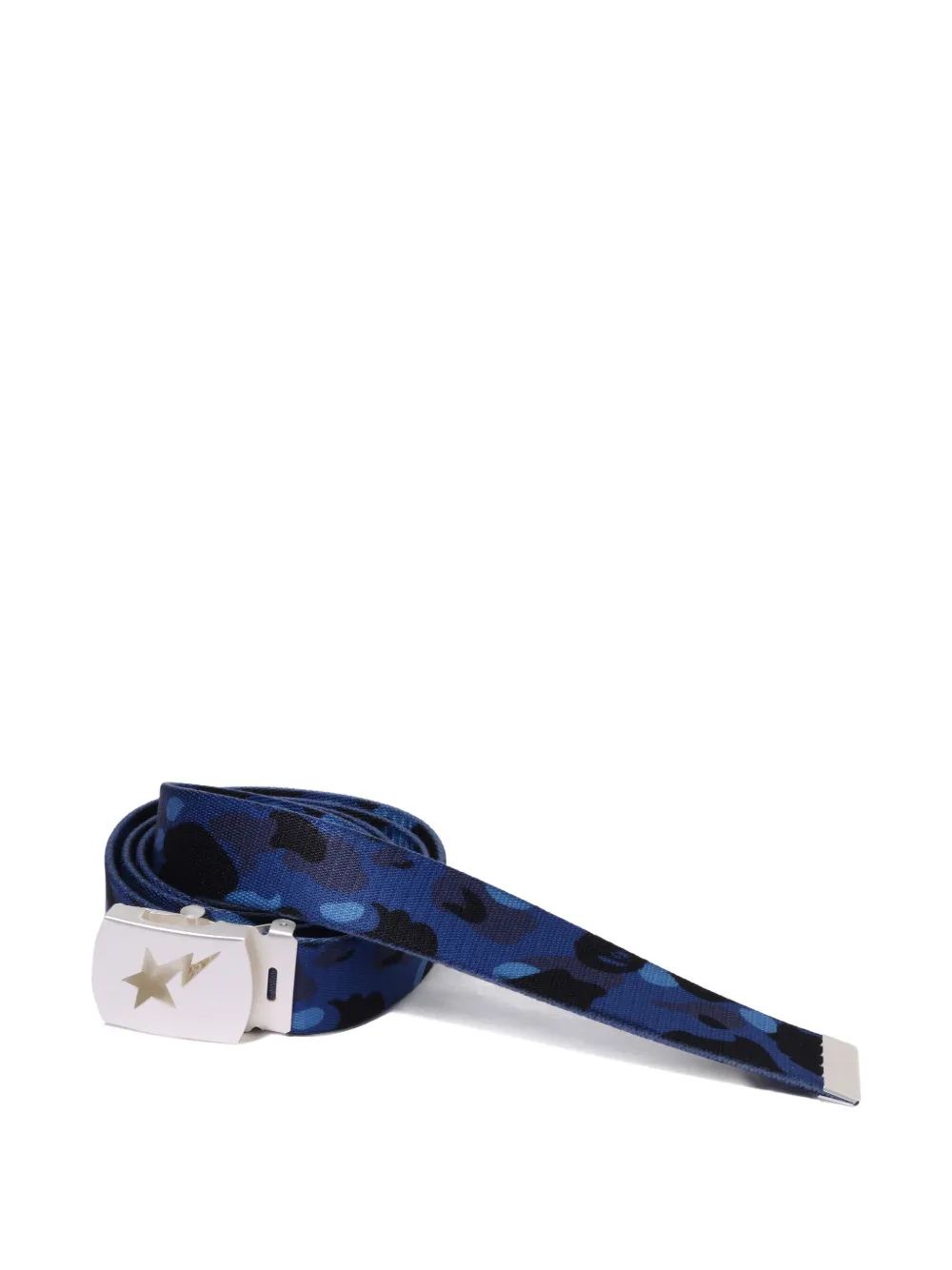 A BATHING APE camouflage-pattern buckle belt - Blauw