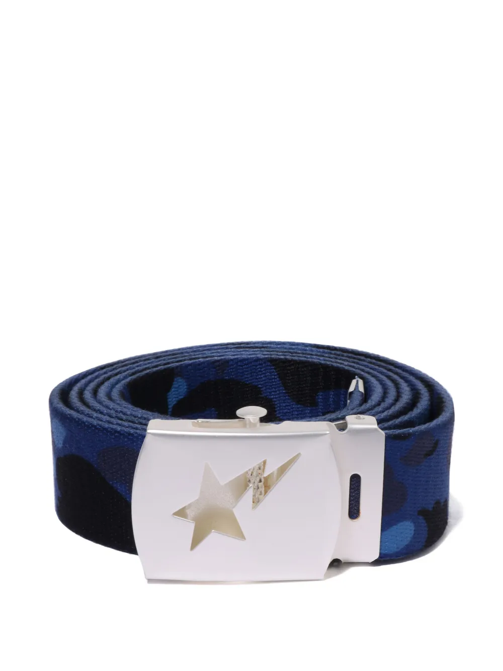 A BATHING APE® camouflage-pattern buckle belt | Blue | Image 1