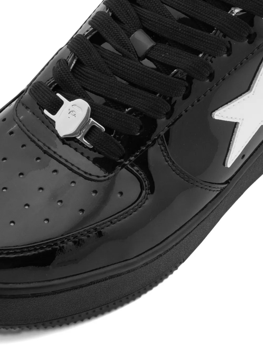 A Bathing Ape Logo-patch Lace-up Sneakers In Black