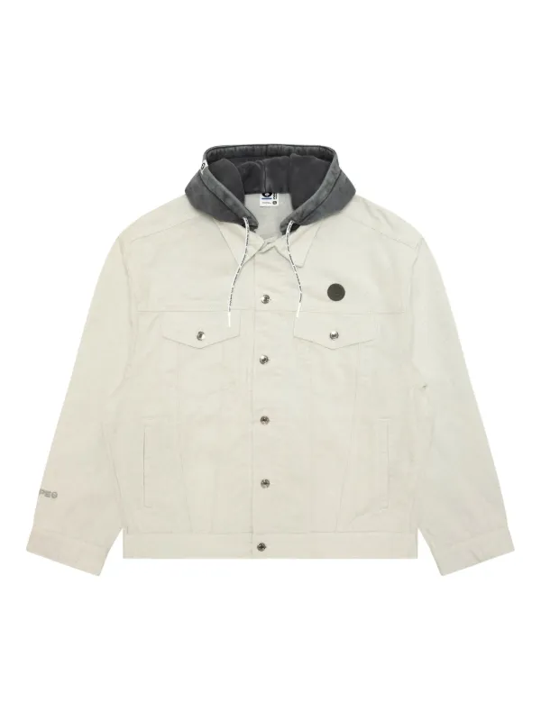 AAPE BY *A BATHING APE® buttoned-front Hooded Jacket | Neutrals