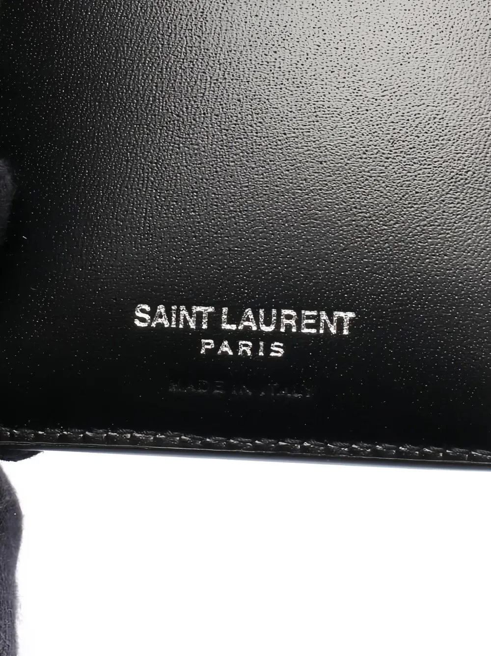 Pre-owned Saint Laurent 2020s Cassandre Bi-fold Leather Wallet In Black