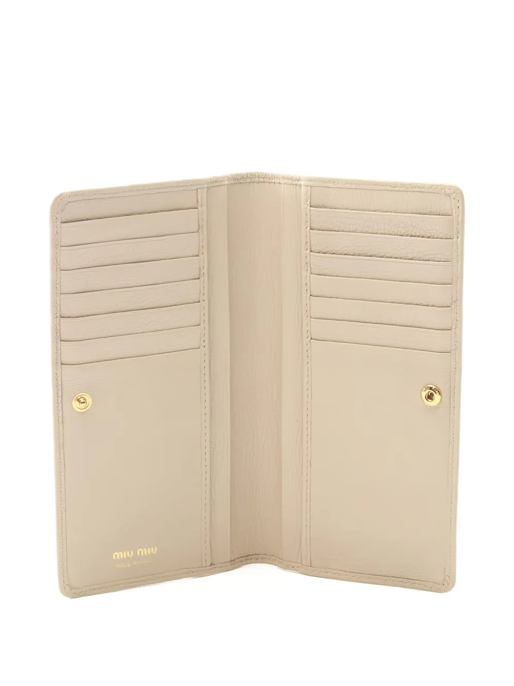 Pre-owned Miu Miu 2000s Madras Bi-fold Leather Wallet In Neutral
