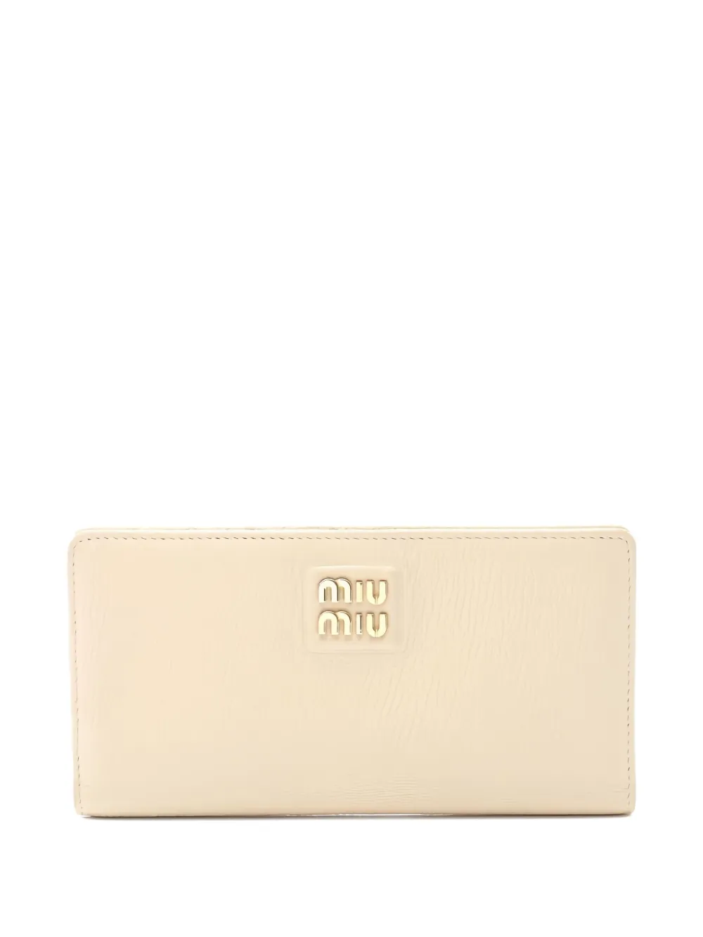 Pre-owned Miu Miu 2000s Madras Bi-fold Leather Wallet In Neutral