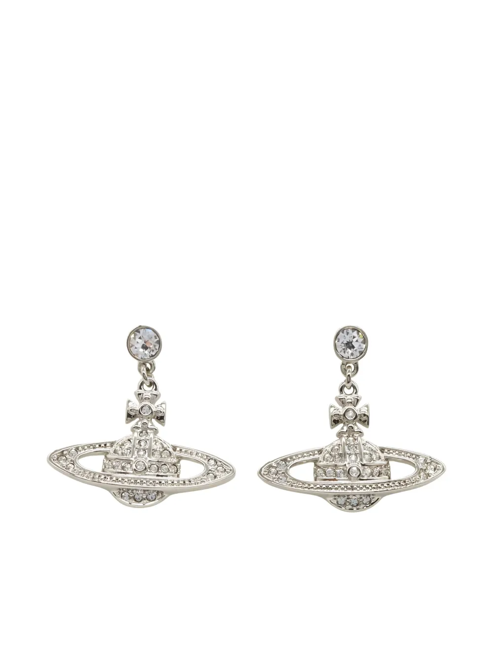 Pre-owned Vivienne Westwood Mini Bas Relief Drop Earrings In Silver