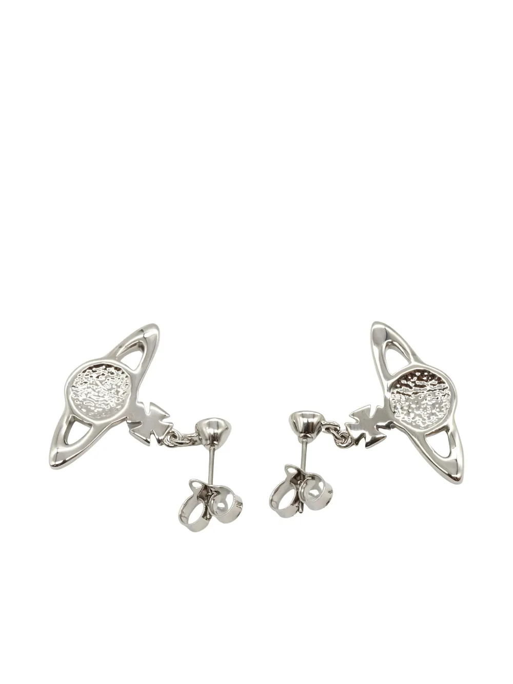Pre-owned Vivienne Westwood Mini Bas Relief Drop Earrings In Silver