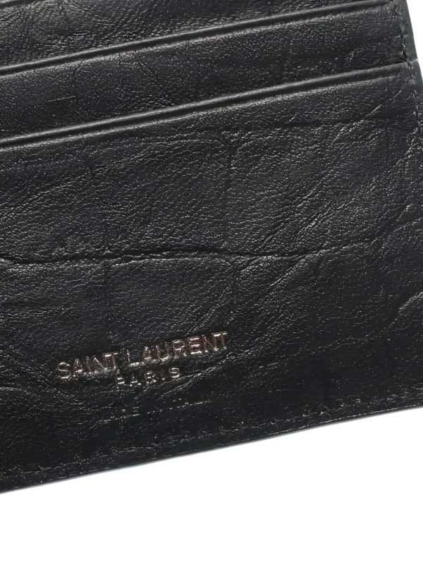 Saint Laurent Pre-Owned YSL-plaque bi-fold Wallet Black
