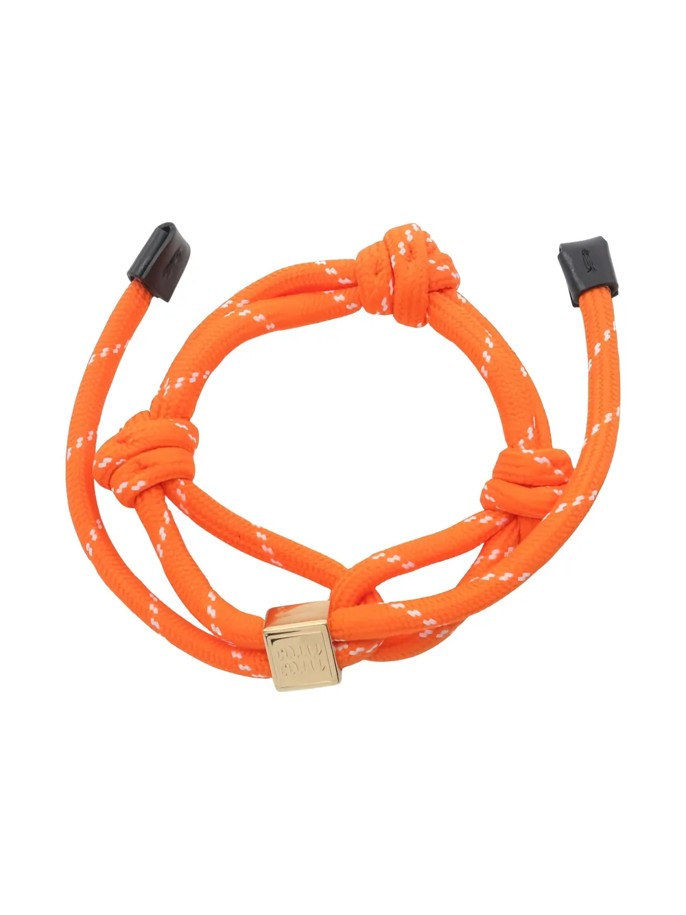 Pre-owned Miu Miu Logo-charm Knotted Bracelet In Orange