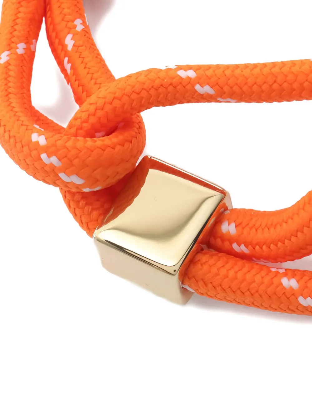 Pre-owned Miu Miu Logo-charm Knotted Bracelet In Orange