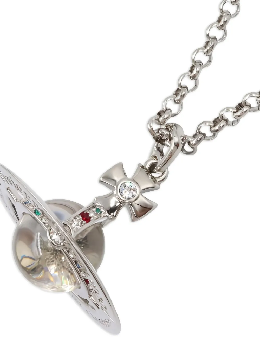 Pre-owned Vivienne Westwood Orb Pendant Necklace In Silver