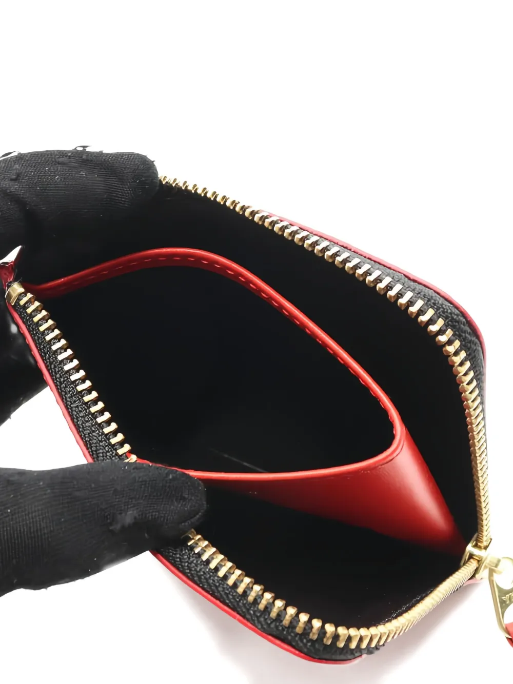 Comme Des Garçons Leren portemonnee Rood