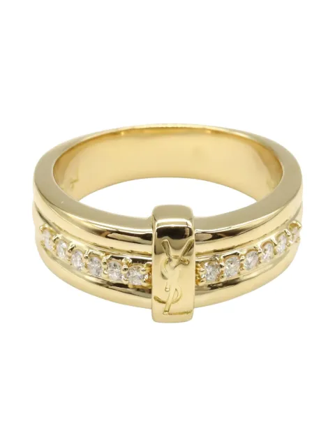 Saint Laurent Pre-Owned diamond 18K yellow-gold ring