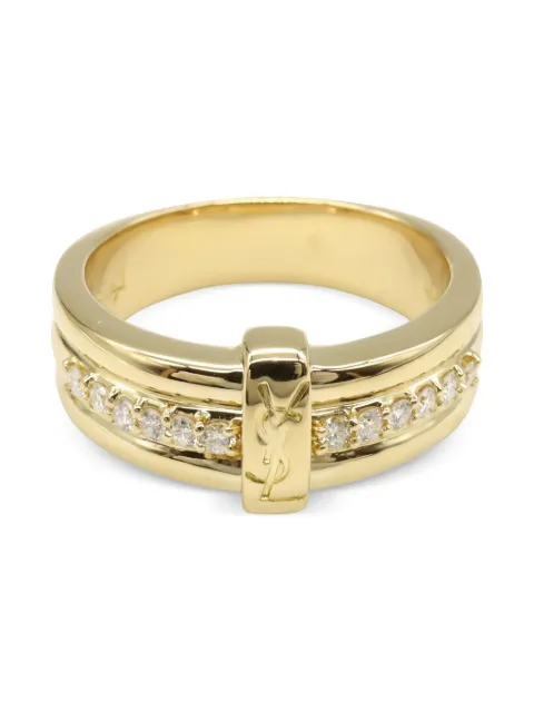 Saint Laurent Pre-Owned diamond 18K yellow-gold ring