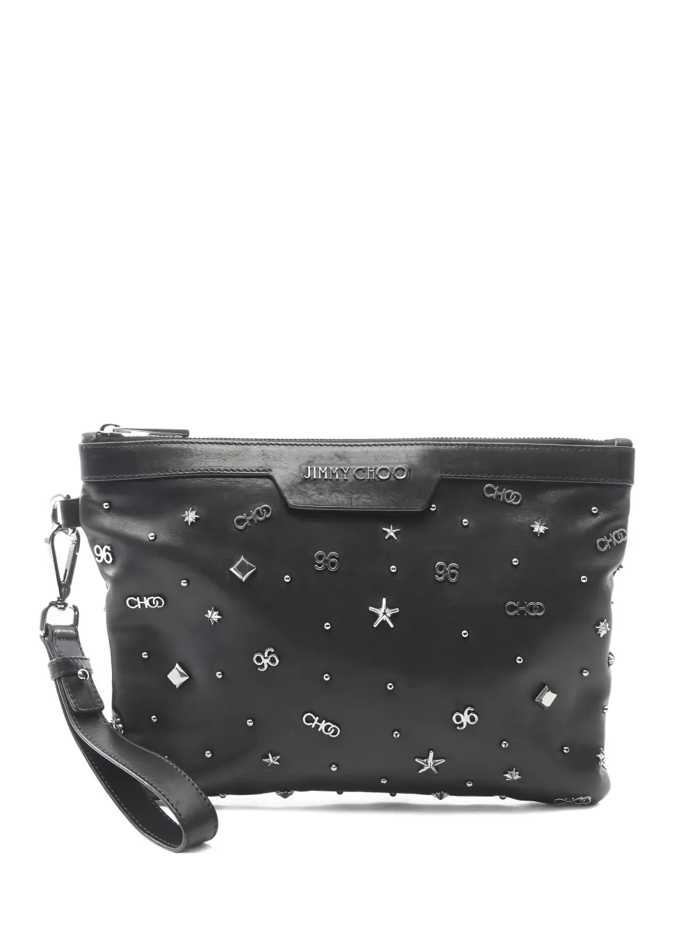 Jimmy Choo Pre-Owned 2000s studded leather clutch bag | Black | Image 1