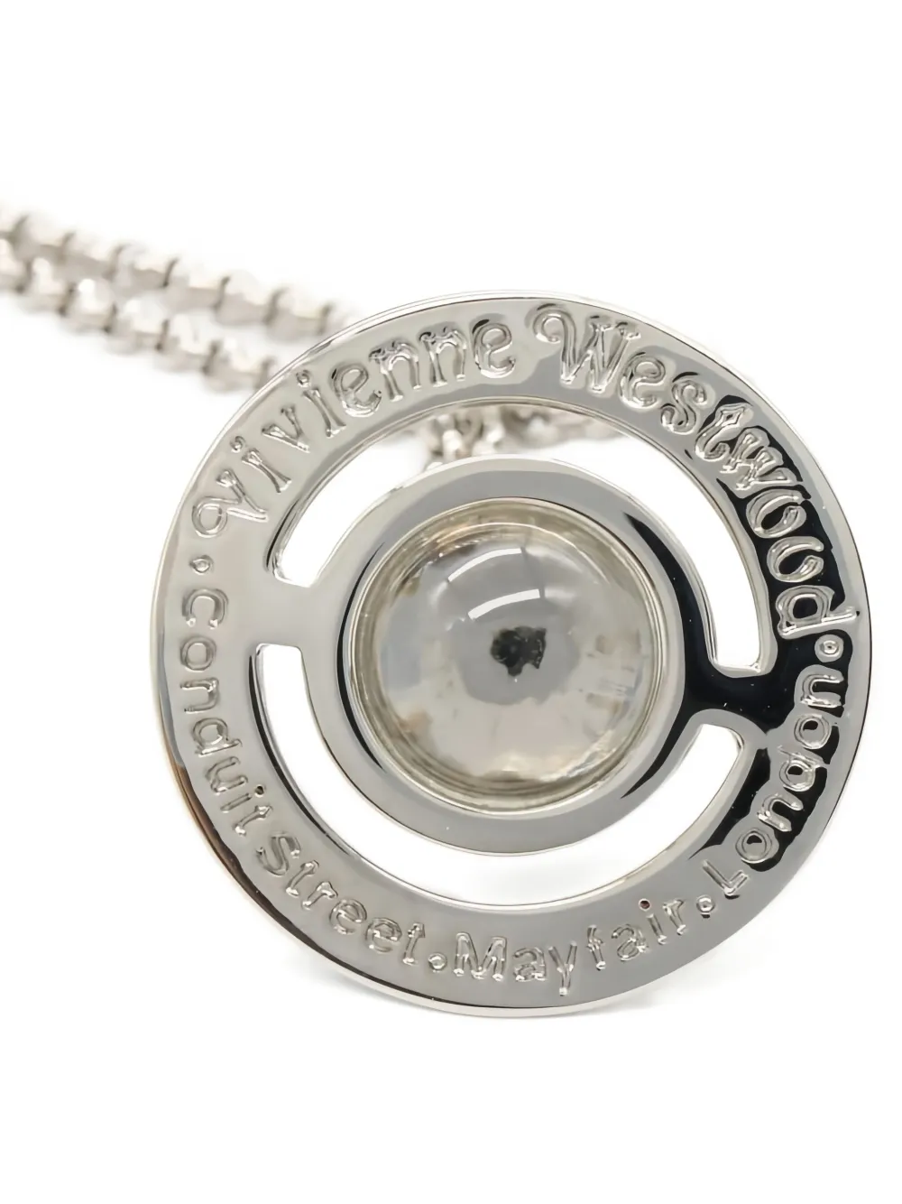 Pre-owned Vivienne Westwood Orb Pendant Necklace In Silver