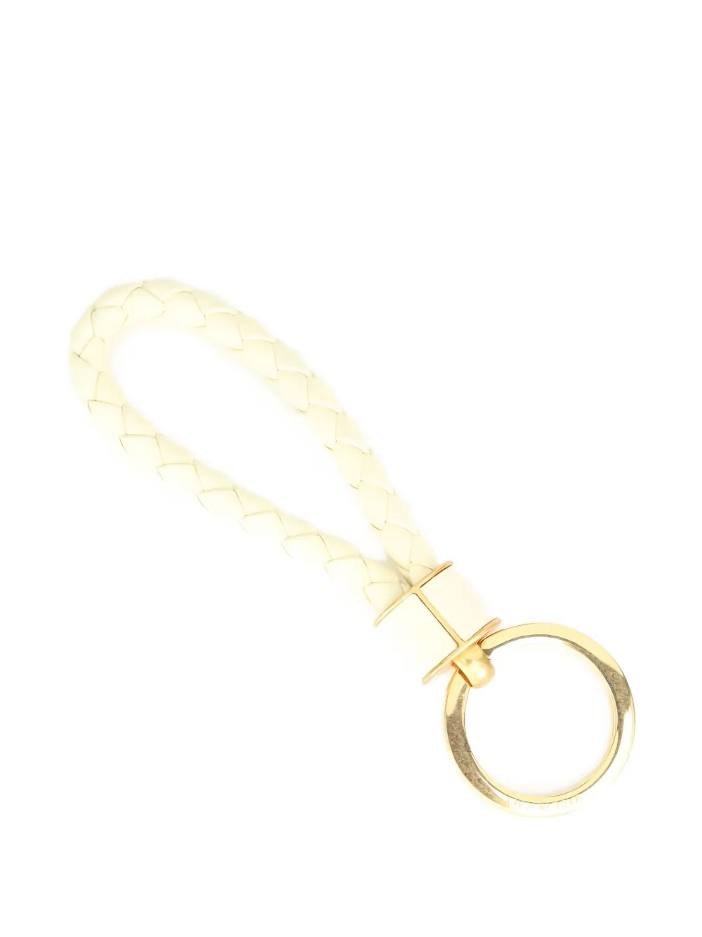 Pre-owned Bottega Veneta 2020s Intrecciato Keyring In White