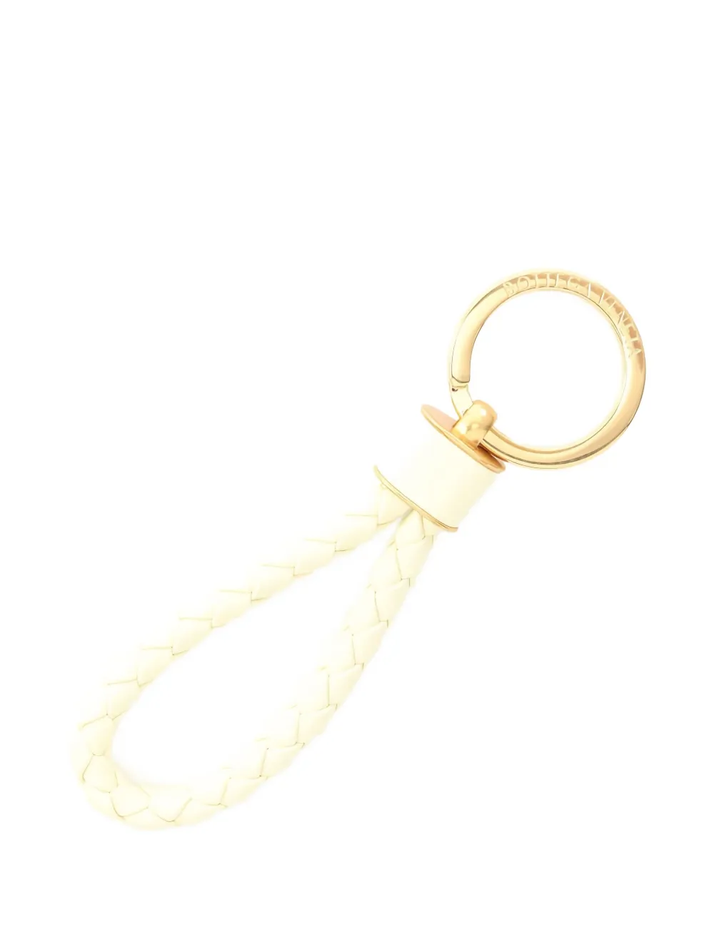 Pre-owned Bottega Veneta 2020s Intrecciato Keyring In White