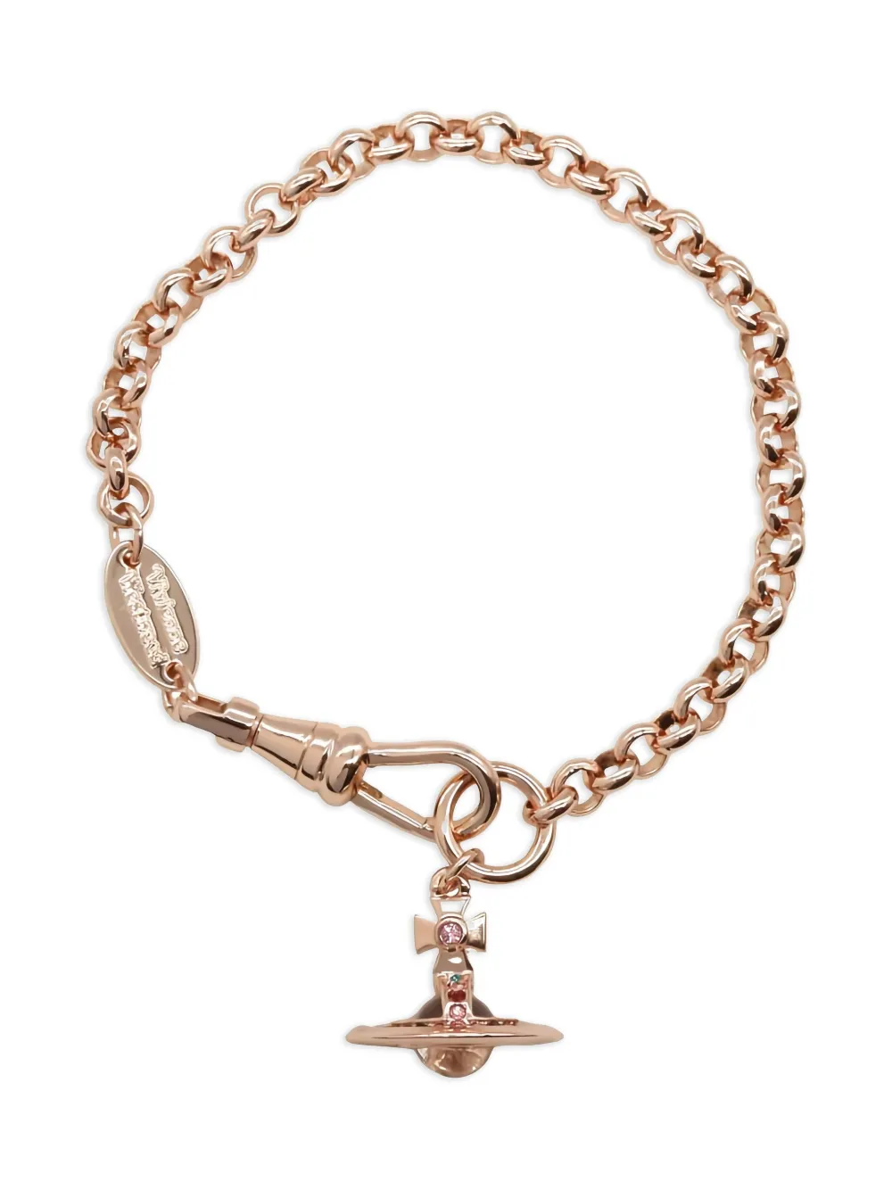 Vivienne Westwood Pre-Owned 2020s orb charm chain bracelet | Pink | Image 1