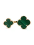 Van Cleef & Arpels Pre-Owned 2010s 18K yellow gold Alhambra malachite clover ring