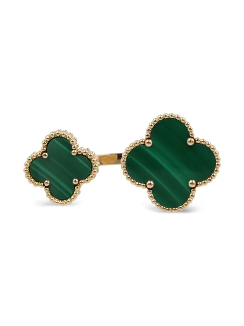Van Cleef & Arpels Pre-Owned 2010s 18K yellow gold Alhambra malachite clover ring