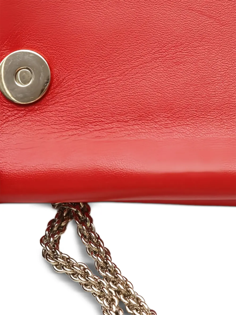 Pre-owned Valentino Garavani 2000s Chain Rockstud Leather Shoulder Bag In Red