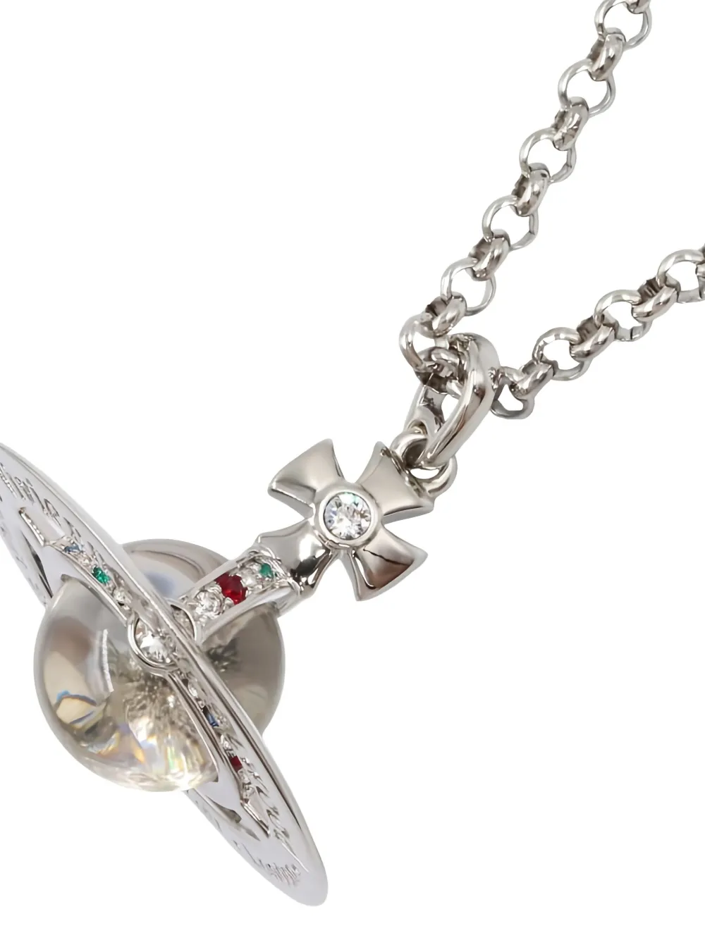 Pre-owned Vivienne Westwood 2020s Orb-pendant Necklace In Silver