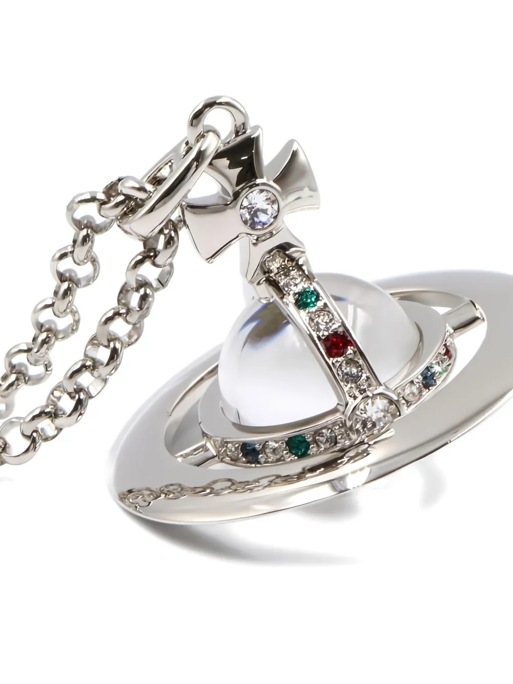 Pre-owned Vivienne Westwood 2020s Orb-pendant Necklace In Silver