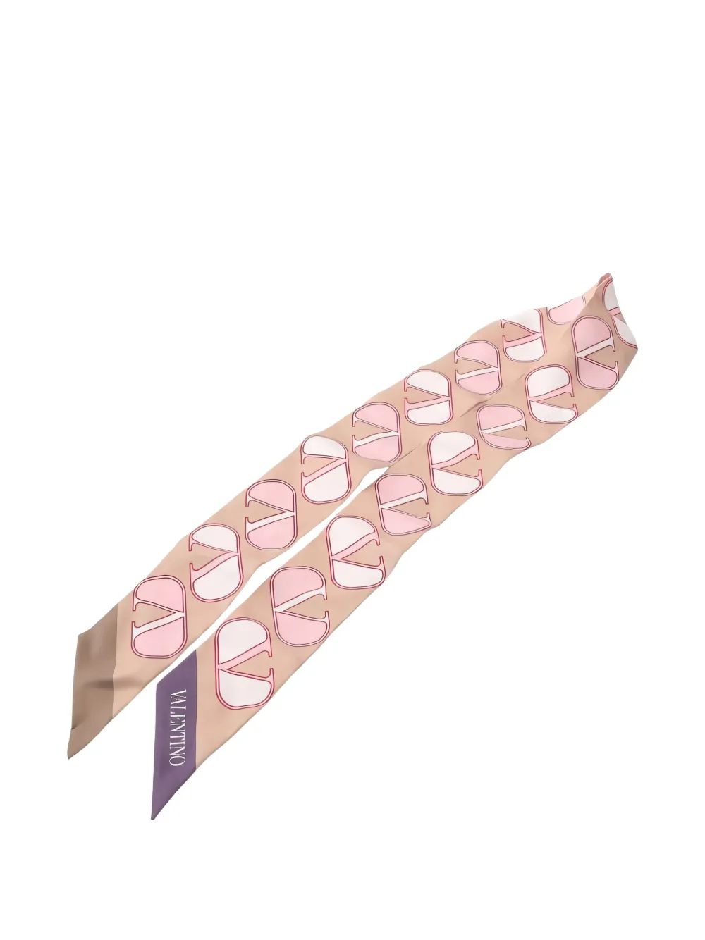 Pre-owned Valentino 2020s V-logo Reversible Scarf In Pink