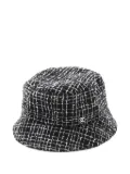 CHANEL Pre-Owned 1986-1988 Coco-mark tweed bucket hat - Black